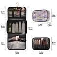thumbnail image 2 of 3-Piece Travel Toiletry Bag Set, Hanging Wash Bag with Makeup Bag & Brush Case,Waterproof Cosmetic Organizer for Travel, Gym & Home Beautiful Pinkish-purple Tulips, 2 of 10