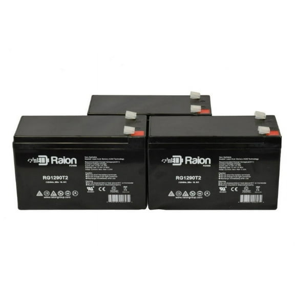 Raion Power 12V 9Ah Battery for Razor Scooter - 3 Pack