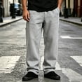 thumbnail image 6 of Men's Stylish Athletic Pants Casual Loose Fit Joggers with Pockets Solid Color Drawstring Waist Lounge Sweatpants Street Running Outdoor Outfits, 6 of 8