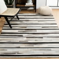 thumbnail image 3 of SAFAVIEH Studio Leather Forrester Striped Area Rug, Ivory/Black, 4' x 6', 3 of 12
