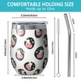 thumbnail image 5 of 12oz Stemless Wine Tumblers White Cow Oval Face Pattern Vacuum Insulated Stainless Steel Travel Tumbler Cups Mug with Lid and Straw for Champaign,Cocktail,Beer with Cleaning Brush, 5 of 5