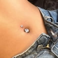 thumbnail image 6 of Real Solid G23 Titanium Belly Button Rings - 14G Internally Threaded 10mm Belly Ring Round  Star Teardrop CZ Navel Rings for Women, 6 of 12