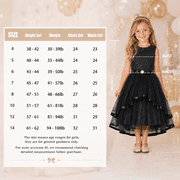 Sunny Fashion Flower Girl Dress Black Wedding Party Bridesmaid Dress 10 Years