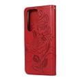 thumbnail image 4 of JTCASES for Samsung Galaxy S22 Ultra 5G 6.8" 2022, Premium PU Leather Magnetic Wallet Case with Card Holder Lanyard Strap Kickstand Embossed Mandala Flower Pattern Cover for Women Girls, Red, 4 of 8