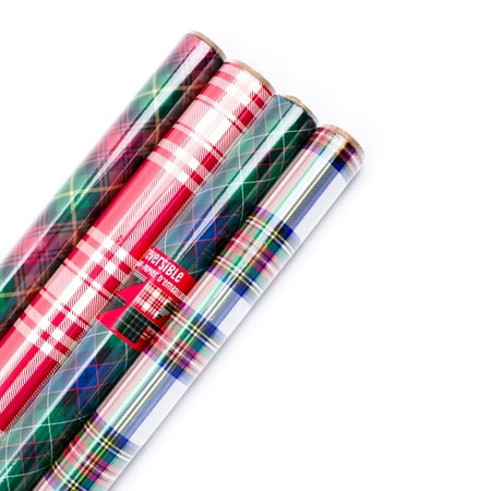 hallmark reversible christmas wrapping paper bundle plaid pack of 4 125 sq - Walmart Christmas Wrapping Paper hallmark reversible christmas wrapping paper bundle plaid pack of 4 125 sq - Walmart Christmas Wrapping Paper