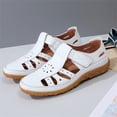 thumbnail image 6 of AUDeals Women's Closed Toe Sandals, Orthopedic Flat Shoes with Arch Support and Breathable Hollow Out Comfort (White, 9), 6 of 9