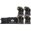 (4) American DJ ADJ Inno Pocket Spot LED Lights DMX, Sound Activated+Bag