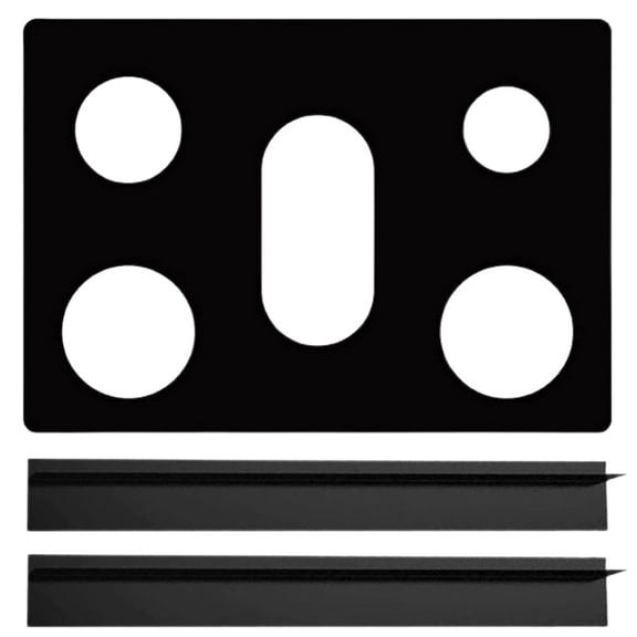HomeLife 1 Set Gas Stove Top Cover with 5 Holes 3 Gap Strips Heat Resistant Dishwasher Safe Reusable Non-stick Silicone Gas Stove Cover Guard Protector Kitchen Supplies