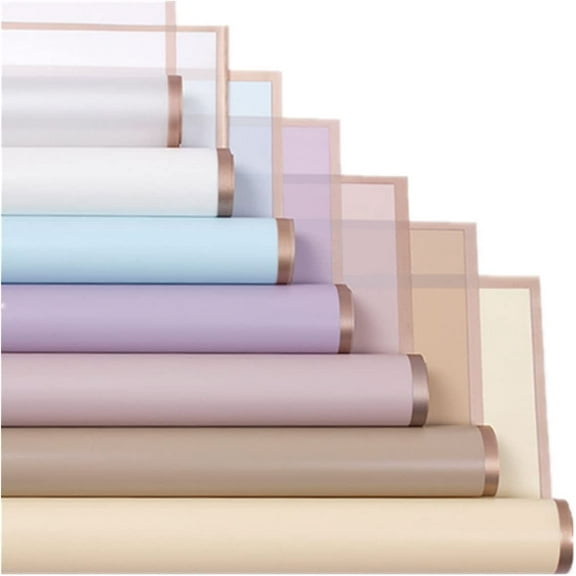 21Sheets 7 Color Gold Edge Flower Gift Wrapping Paper Florist Bouquet Packaging Wedding 22.75x 22.75"