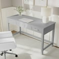 thumbnail image 5 of Martha Stewart Shaker Style Home Office 3 Drawer Desk in Gray with Brushed Nickel Hardware, 5 of 13