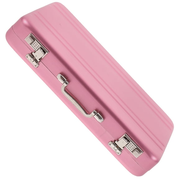 WHAMVOX Pink Aluminum Business Cards Holder with Builtin Slots for Secure Storage and Easy Organization