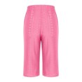 thumbnail image 5 of MLQIDK Yoga Capri Pants for Women Trendy Summer Yoga Leggings Knee Length Elastic Waist Cropped Pants Dressy Casual Yoga Capris with Pockets Hot Pink L, 5 of 7