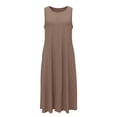 thumbnail image 6 of Lmueinov Women's Nylon-Spandex Sleeveless Round Neck Loose Maxi Dress, Flowy A-Line Casual Long Dress with Pockets for Beach Vacation Lounge Wear S-2XL, 6 of 7