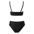 thumbnail image 2 of PEASKJP Women Swimsuit Bikini Set Two Piece High Waisted Retro Flounce Halter Swim Top Floral Bikini Swimsuit Set Black S, 2 of 5