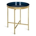 thumbnail image 1 of Kate and Laurel Celia Metal Foldable Round Accent Table, 18.25" x 18.25" x 22", Navy Surface and Gold Frame, Modern Minimalist Design and Detachable Magnetic Tabletop, 1 of 2