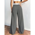 thumbnail image 4 of Women'S Wide Leg Pants Casual High Waisted Trousers Long Straight Suit Pant Gray XS, 4 of 9