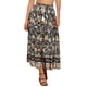 thumbnail image 1 of Falda Boho Floral con Borlas para Mujeres INSPIRE CHIC, Cintura Elástica, Falda Maxi Fluida XS Negra, 1 of 6