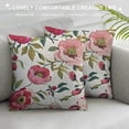thumbnail image 3 of Shiartex  Peony Flower Throw Pillow Case Cushion Cover Vintage Hand Drawn Floral Colorful Leaves Lumbar Pillowcases Decorative for Sofa Bed Couch 24x24in, 3 of 5