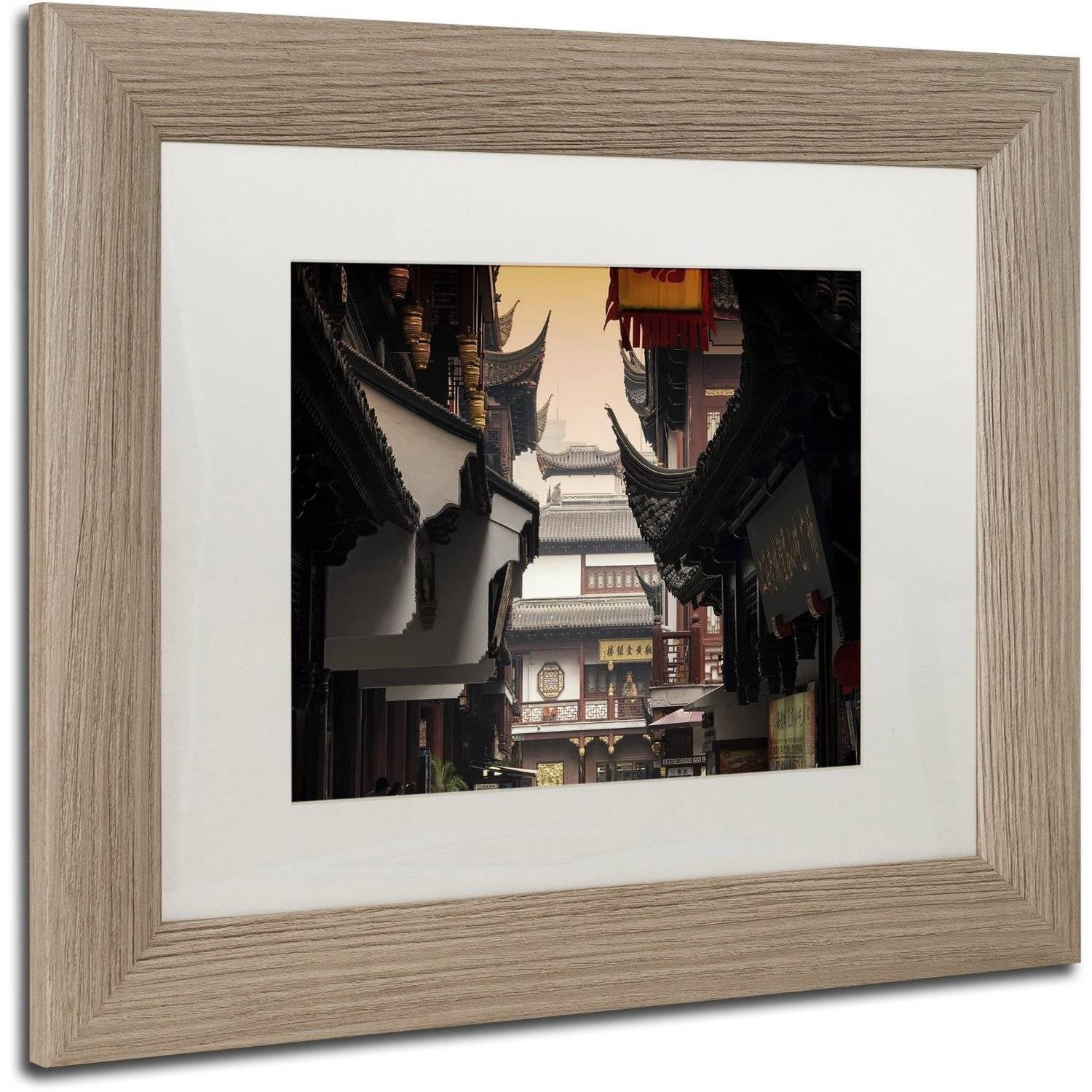Trademark Fine Art "Yuyuan Garden" Canvas Art by Philippe Hugonnard, White Matte, Birch Frame