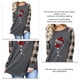 thumbnail image 4 of Women Long Sleeve Sweatshirt, Christmas Hat And Red Wine Glass Pattern Print Round Neck Comfortable Women Long Sleeve Shirt Plaid Sleeves For Date For Work, 4 of 6