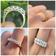 thumbnail image 3 of SFTING Wedding Band for Women Half Eternity Ring 925 Sterling Silver 5A Cubic Zirconia Stacking Ring Yellow Size 7, 3 of 9