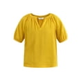 thumbnail image 5 of Time and Tru Women's Double Cloth Cotton Top with Short Sleeves, Sizes XS-XXXL, 5 of 5