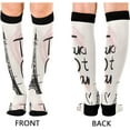 thumbnail image 2 of FREEAMG High Elasticity Compression Socks, High Knee Socks Adult Universal Leisure Relieve Fatigue,Take Me To Paris Travel Daily with Running (1 Pair), 2 of 7