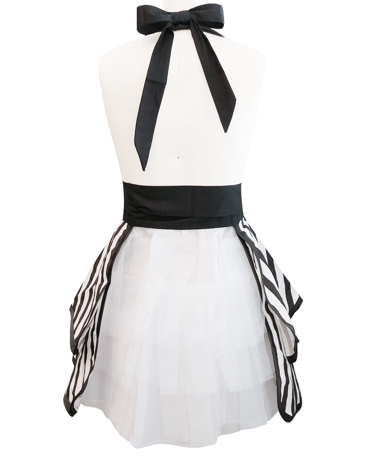 Wrapables Classic Vintage Apron, Sexy Cooking Apron, Black Stripe