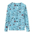 thumbnail image 4 of HKEJIAOI T-Shirts à Manches Longues en Polyester pour Femmes Imprimé Graphique Blouses Habillées Tops Décontractés Manches Longues Col Rond, 4 of 5