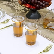 50pcs Plastic Tumbler Cups - 12 oz Disposable Clear Plastic Cups with Gold Rim for Weddings or Party$50pcs Plastic Cups 12 Oz Clear Plastic