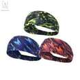 thumbnail image 2 of Gustave 3-Pack Sports Fitness Headbands for Men Women, Athletic Workout Head Wrap Sweatband for Yoga Fashion Basketball Running Gym, Elastic Hair Bands, 2 of 10