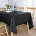 thumbnail image 2 of DWCN Striped Rectangle Tablecloth Waterproof - Spillproof, Stain Resistant Washable Polyester Fabric Jacquard Oblong Table Cloth for Party, Dining Room and Outdoor Picnic, Black, 54 x 80 Inch, 2 of 7