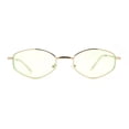 thumbnail image 3 of Narrow Hexagon Hippie Color Lens Metal Rim Dad Shade Sunglasses Gold Green, 3 of 4