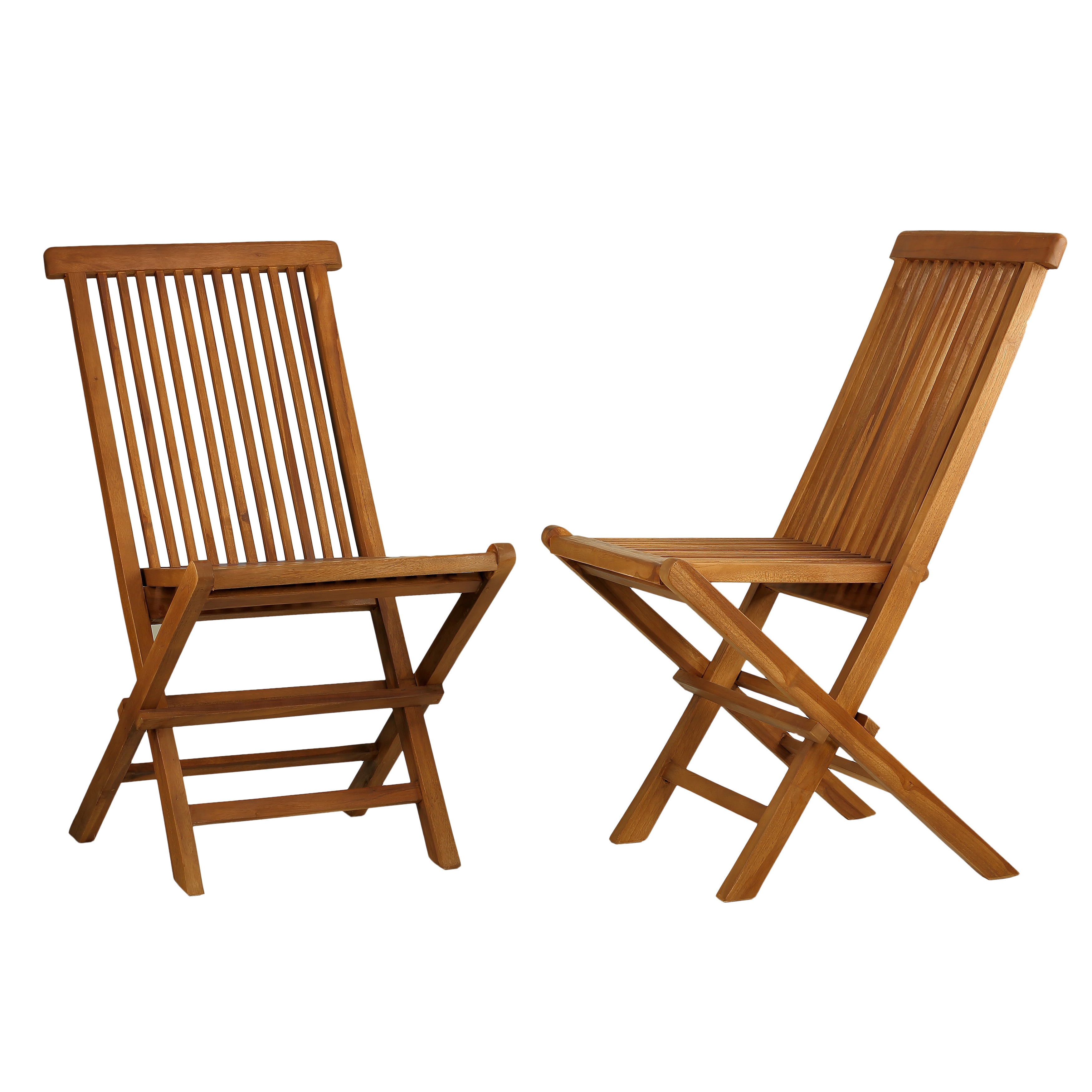 Bare Decor  Vega Golden Teak Wood Outdoor Folding Chair (Set of 2) - image 2 of 4