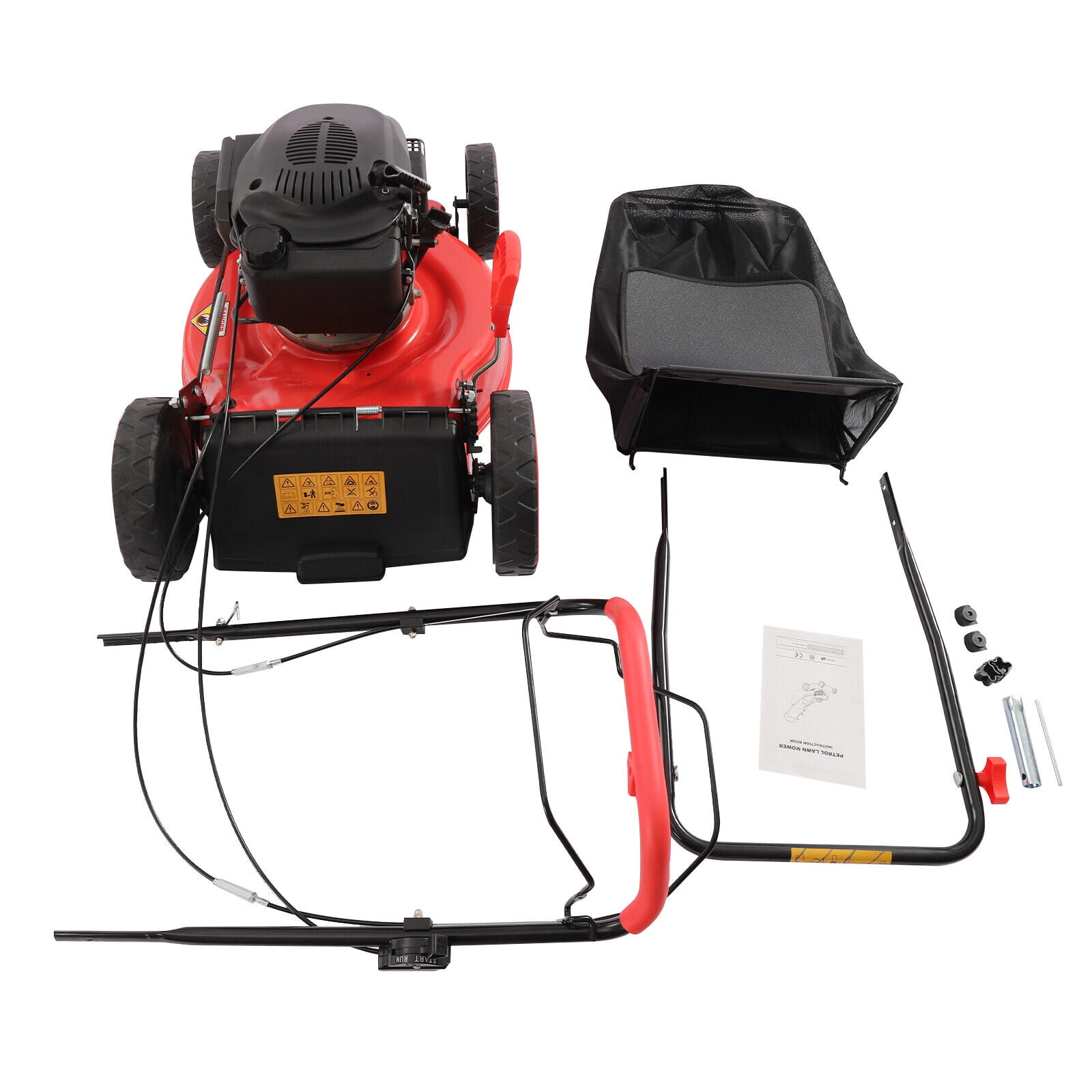 Miumaeov 20” 173cc 4-Cycle Gas Powered Self-Propelled Walk-Behind Lawn Mower, 8 Adjustable Heights