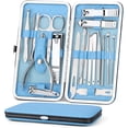 thumbnail image 1 of Kit de manicura y pedicura, cortaúñas de 19 piezas, corte de uñas, se puede llevar a casa o de viaje, herramientas de corte de acero inoxidable, kit de manicura para hombres y mujeres, 1 of 5