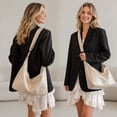 thumbnail image 3 of Entchin Slouchy Hobo Bag for Women, PU Leather Crossbody Shoulder Purse with Adjustable Strap, Soft Vegan Leather Handle Handbag, Casual Everyday Travel Work Bag,Beige, 3 of 6