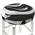 thumbnail image 3 of Disketp Abstract Black White Swirls Funda Redonda para Taburete, Funda de Cojín para Silla de Bar Suave y Elástica-14 inch, 3 of 7