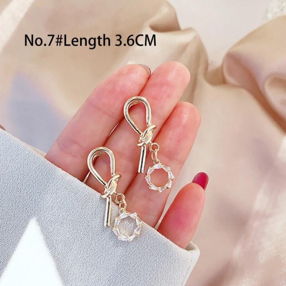 Fashion Crystal Flower Tassel Ear Stud Earrings Dangle Drop Wedding Jewelry LC Fashion Crystal Flower Tassel Ear Stud Earrings Dangle Drop Wedding Jewelry LC
