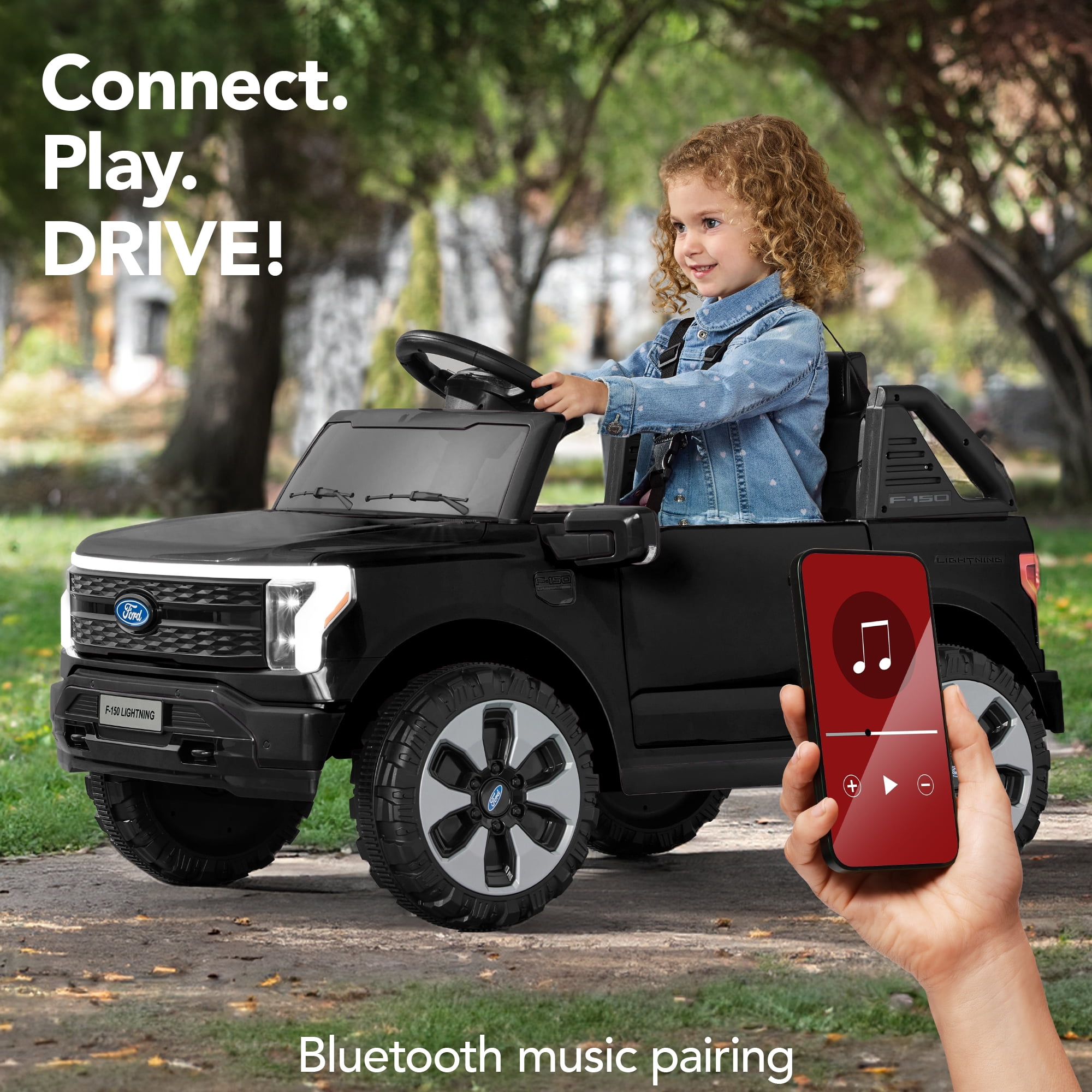 Best Choice Products Kids 12V Ride On Car Officially Licensed Ford Lightning Truck w/ Remote, LED Lights - Black