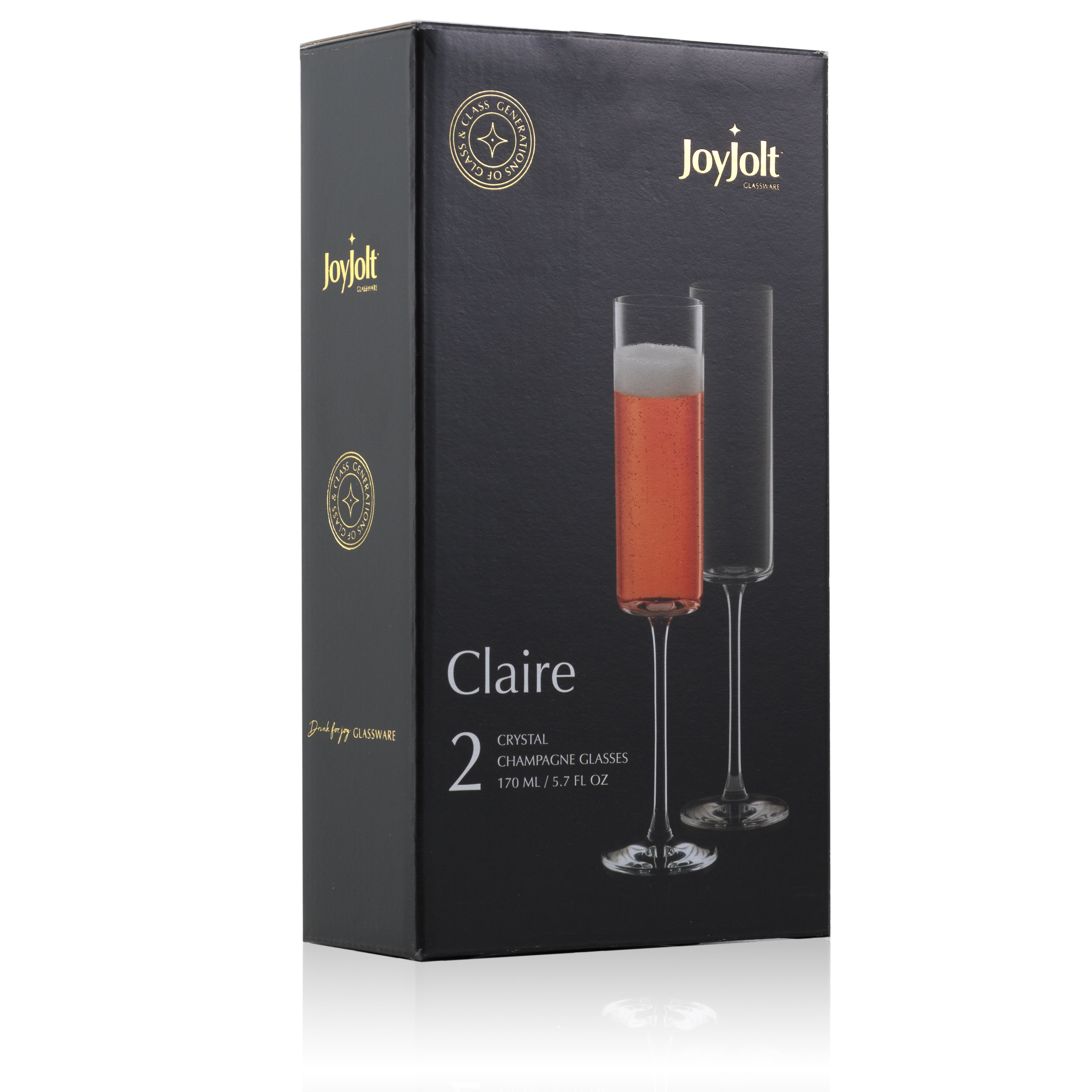 JoyJolt Champagne Flutes – Layla Collection Crystal Champagne Glasses Set  of 4 – 6.7 Ounce Capacity …See more JoyJolt Champagne Flutes – Layla