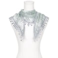 thumbnail image 2 of INSPIRE CHIC Lace Floral Mantilla Scarves, Crochet Tassel Triangle Shawl, Cathedral Chapel Church Head Covering Mass Bridal Veils 55.1x17.7" Gray, 2 of 5