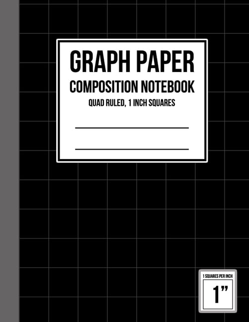 Graph Paper Notebook 1 inch Squares: Graph Book for Math, Student, Math Composition Notebook, Composition Notebook (Black Graph Design) (Series #3) (Paperback)