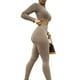 thumbnail image 2 of Txlixc Moda mujer camiseta de manga larga leggings traje cuello redondo camisa de nueve puntos medias fitness jogging yoga ropa deportiva Txlixc  Moda, 2 of 8