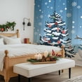 thumbnail image 4 of Sky Blue Christmas Sheer Curtains 108 Inches Long, Snowman Pine Tree Ball Snowflakes Light Filtering Window Curtains for Living Room, Rod Pocket Voile Sheer Curtain Drapes, 52"Wx108"L, 2 Panels, 4 of 9