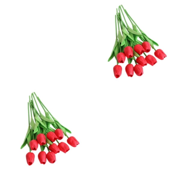 Flores artificiales decorativas Billuyoard 10 piezas color Rojo