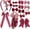 Maroon White, variant on 15 count to School Uniform Hair Bows Set- Grosgrain Hair Clips Bow Headband Ribbon Ponytail Holder for Teen Girls Uniform Party (Maroon White)