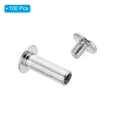 thumbnail image 3 of M5x14mm Chicago Screws, 100 Sets Brass Chicago Screw Phillips Binding Post Rivets for Leather Belt Scrapbook, Silvery, 3 of 6