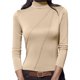 thumbnail image 2 of HongQid Women's Long Sleeve Mock Turtleneck Shirts 2025 Fleece Lined Base Layer Slim Fit Thermal Underwear Tops, 2 of 6