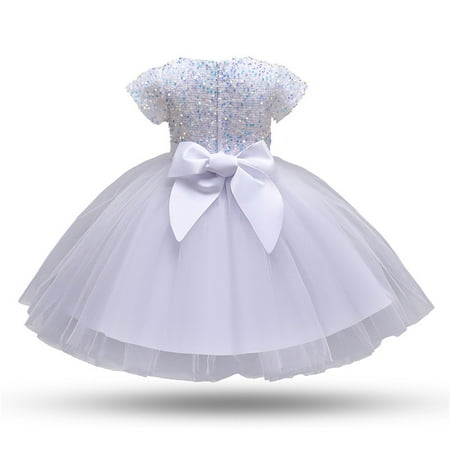 

QISIWOLE Girls Baby Long Skirt Solid Princess Bowknot Performance Dress Skirt Dress Clearance !